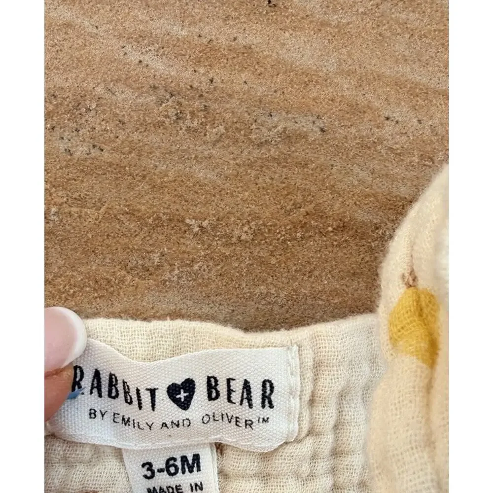 Rabbit+Bear Yellow Dress Outfit , Size 3-6 Months